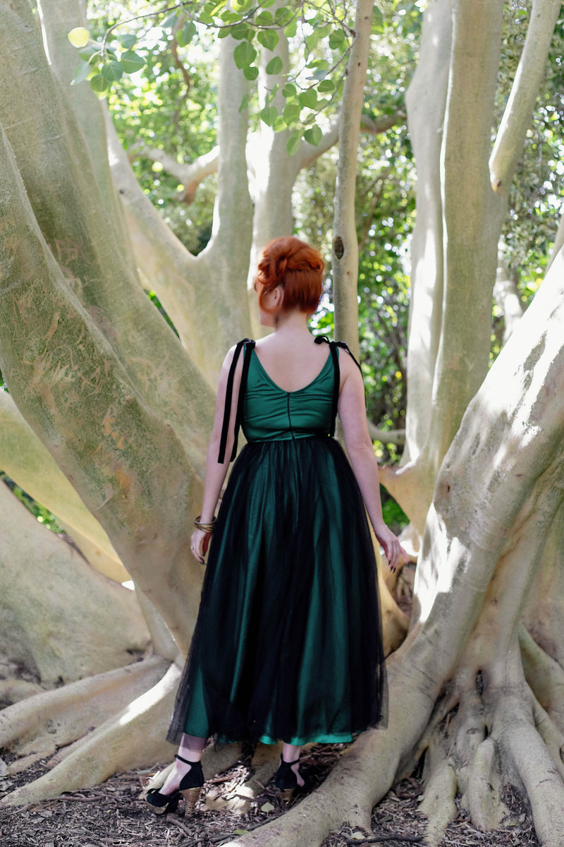 forest green a line dress Forest Green Cord Boston Pinafore Mini Dress main image 1