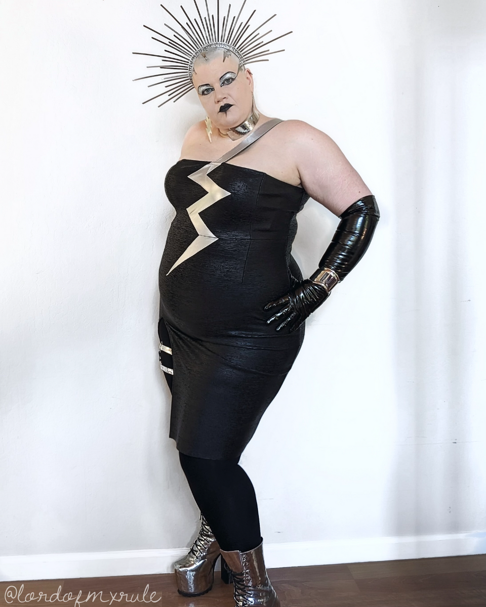 Lightning Asymmetrical Bandage Dress XXXL