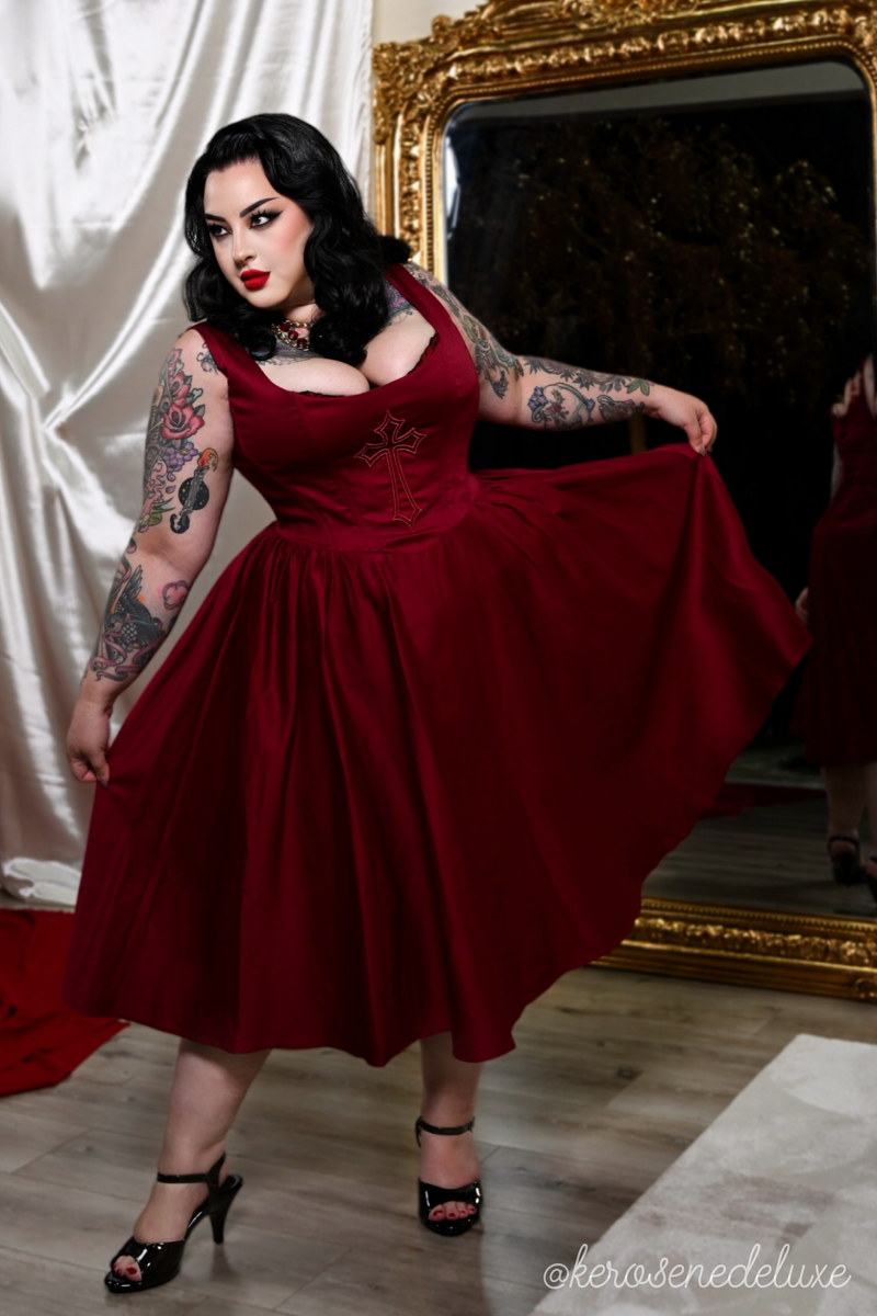 Gabriela Cross Swing Dress in Wine – WEASEL WEAR