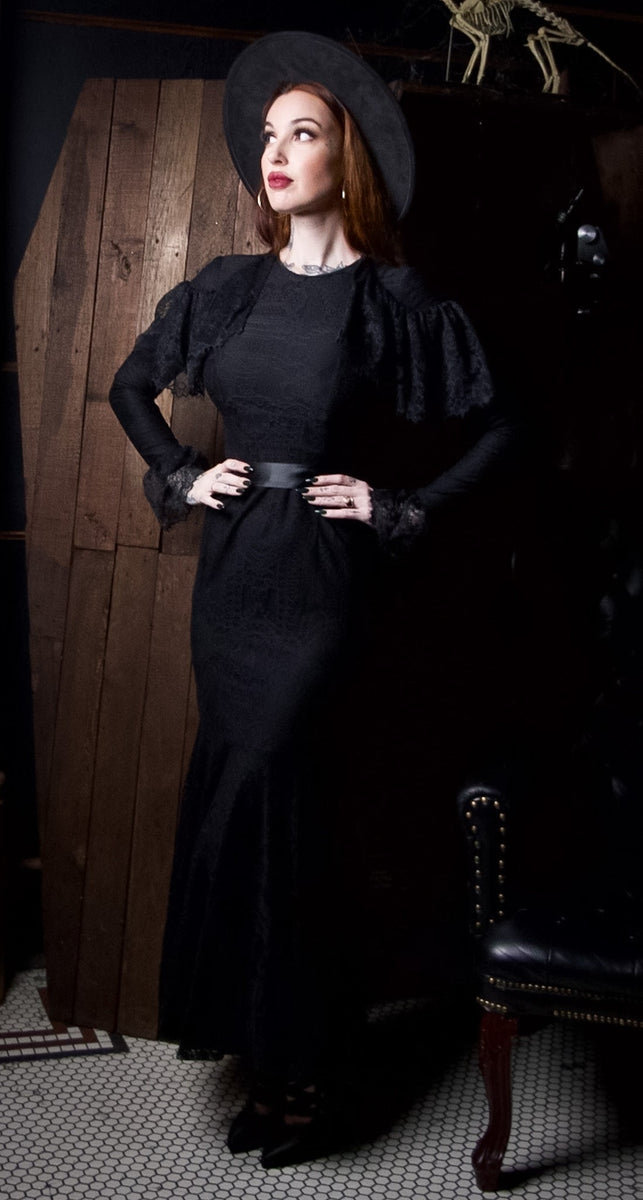 Witchwood Borden Lace Maxi Mekko Musta