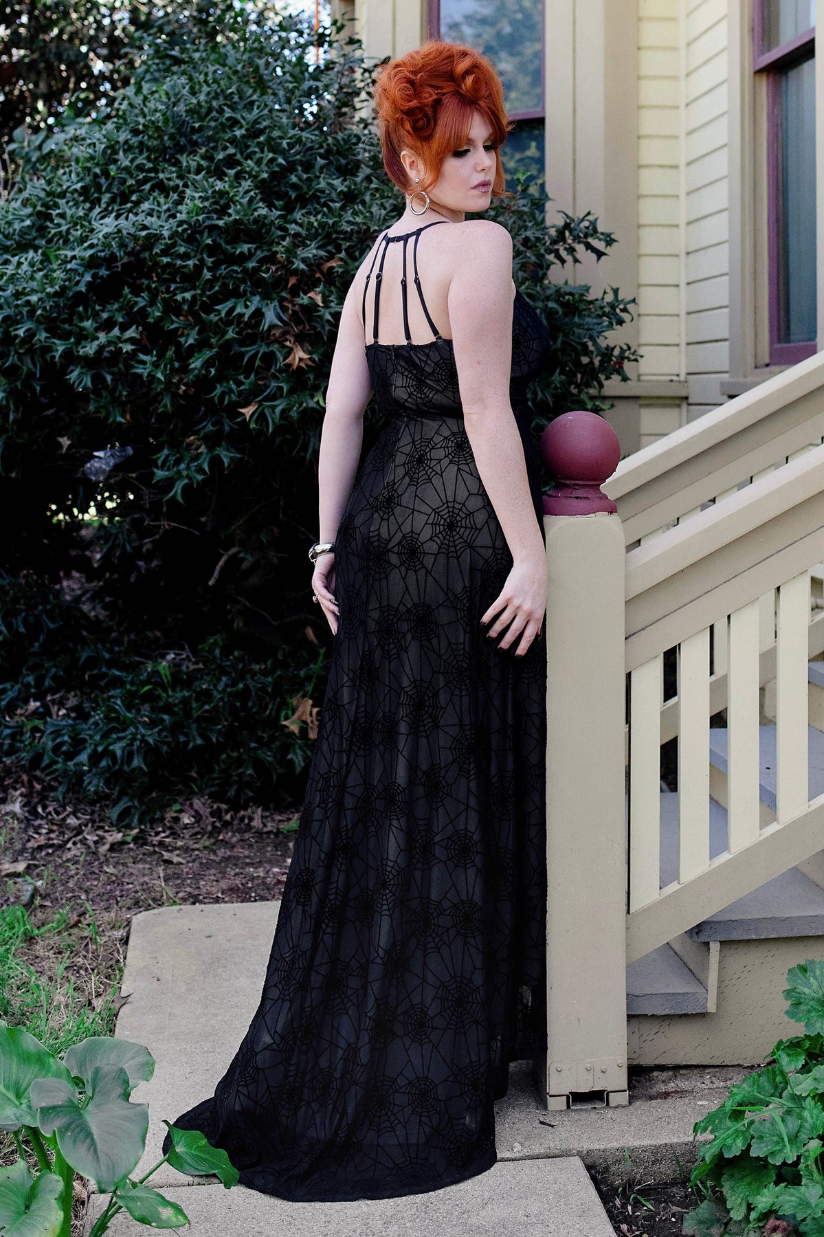 Spider Illusion Maxi - Black Spiderweb Mesh Maxi Gown with Nude Lining WEASEL WEAR Spider Illusion Maxi - Black Spiderweb Mesh Maxi Gown with Nude Lining WEASEL WEAR