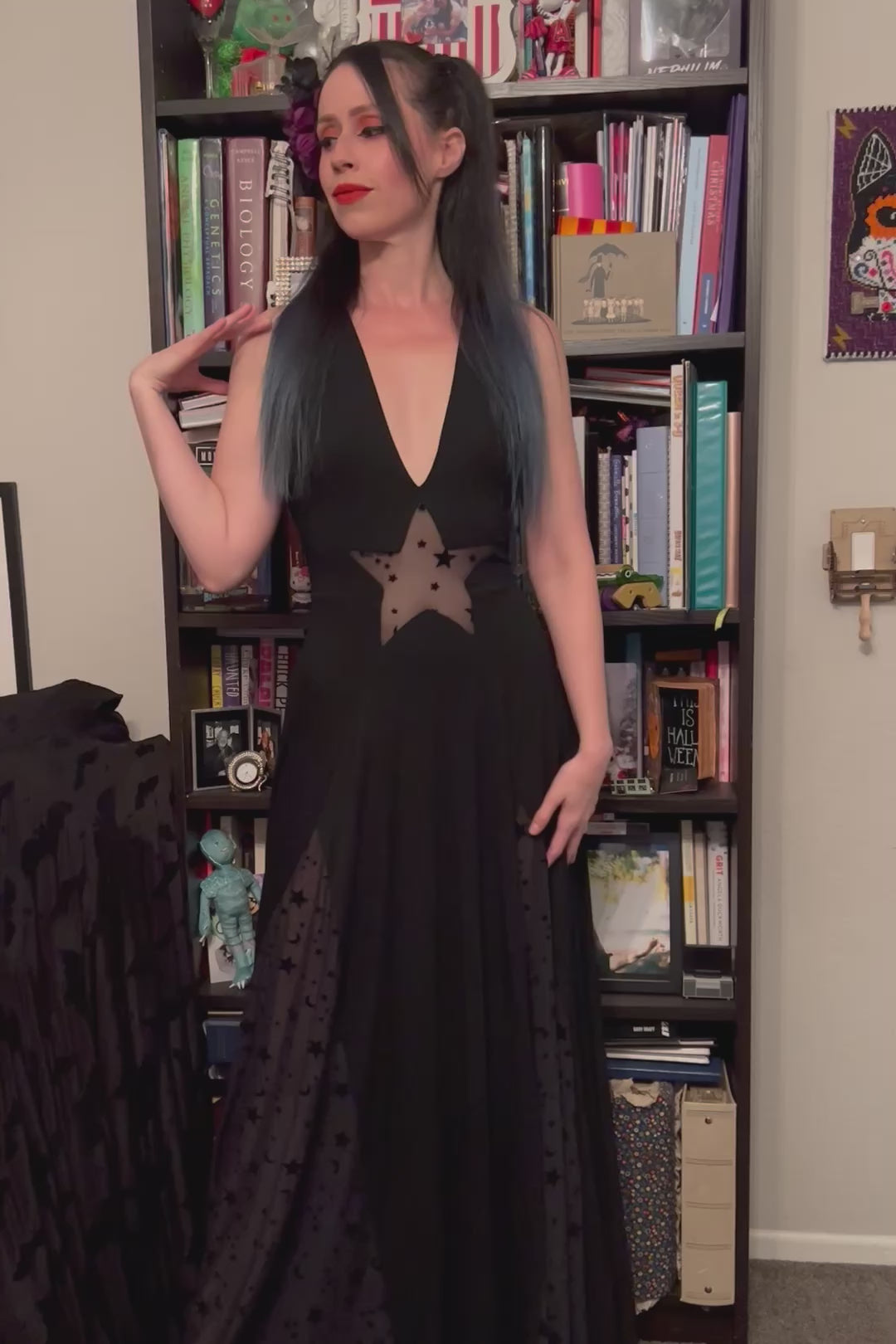 starry mesh dress Starry Night Mesh Cutout Maxi