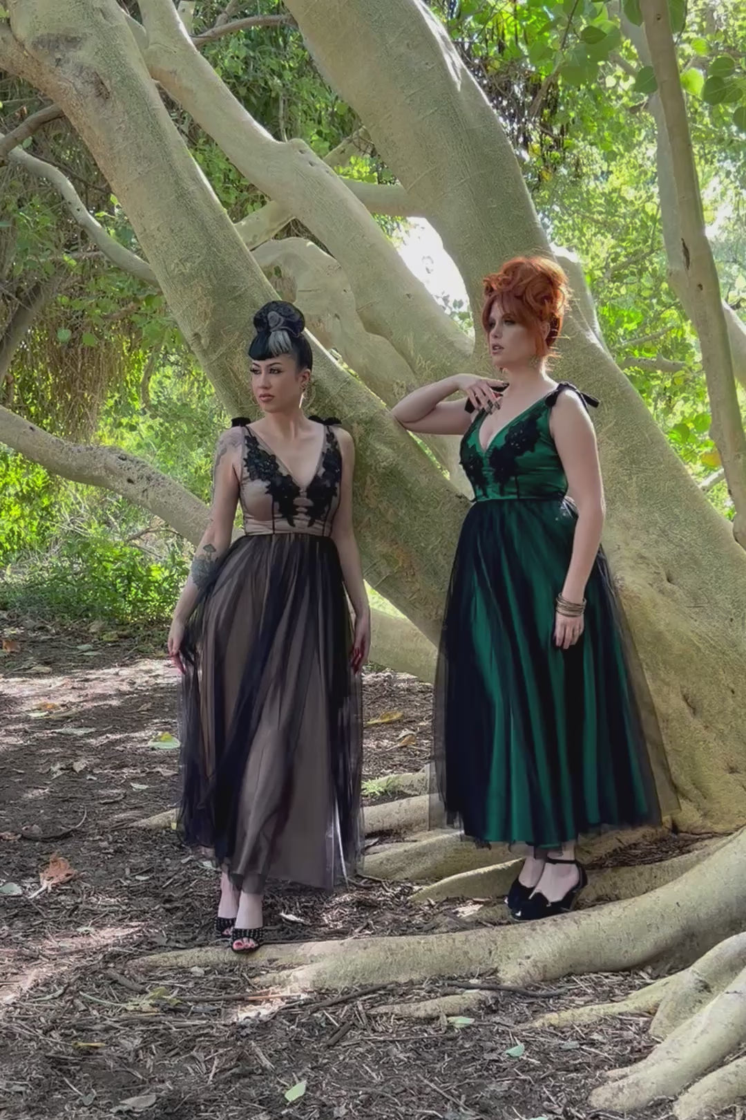Forest Green Embellished Ribbon Gown