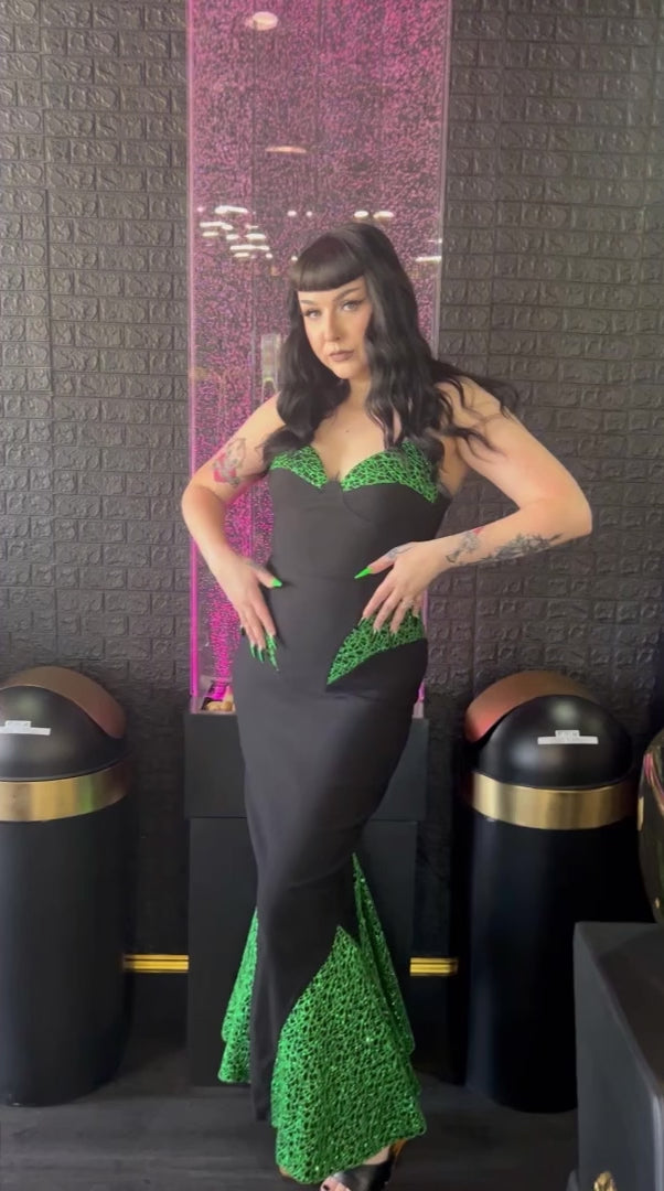 Creature Vinyl Dress in Black